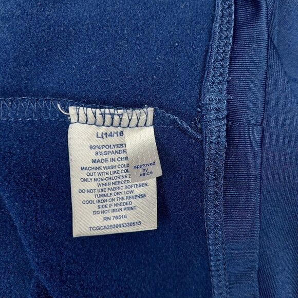 Girl's Asics Running Track Jacket Blue with Green Large 14-16 - Picture 10 of 10